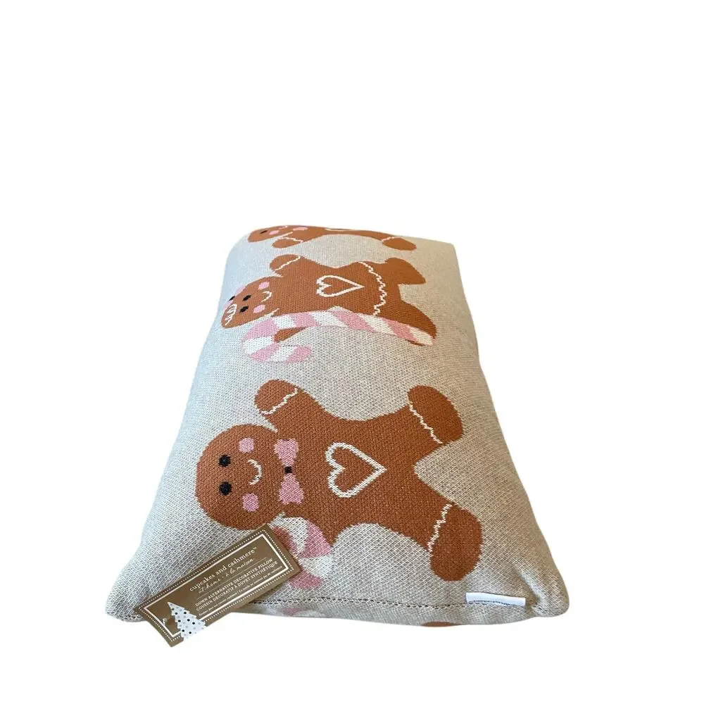 Cupcakes & Cashmere Gingerbread Pillow 16x24 Festive Christmas Holiday Decor New